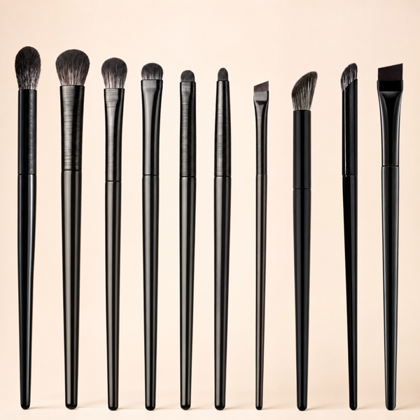 Pro Eye Makeup Brush Set — 5, 6 or 10 Pieces, Soft Synthetic, Black
