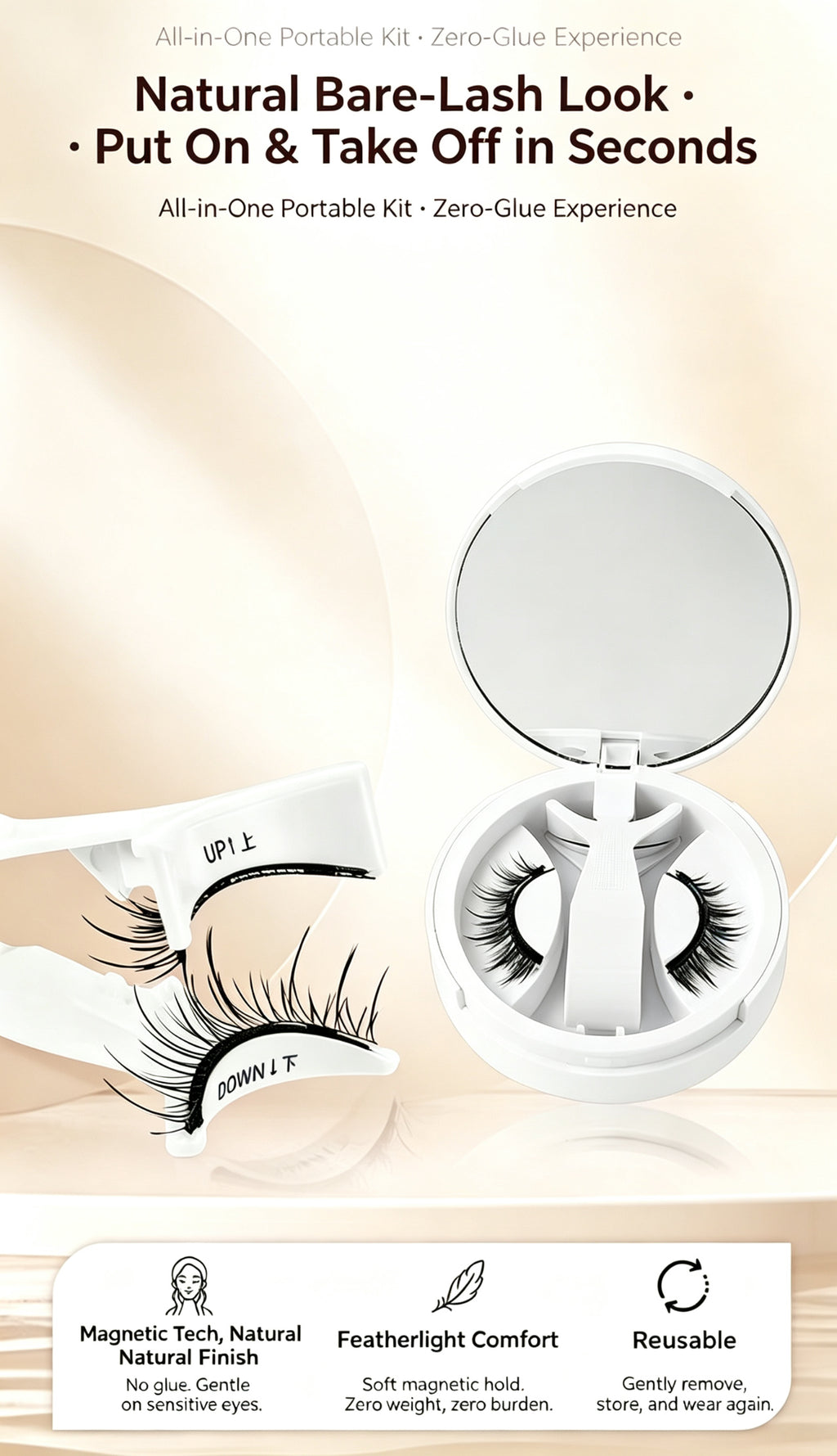 Soft Magnetic Eyelashes — Zero Glue, All-Day Hold, Travel Ready