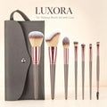 7-piece makeup brush set with storage case