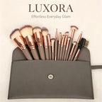 Makeup brush set arranged with storage case