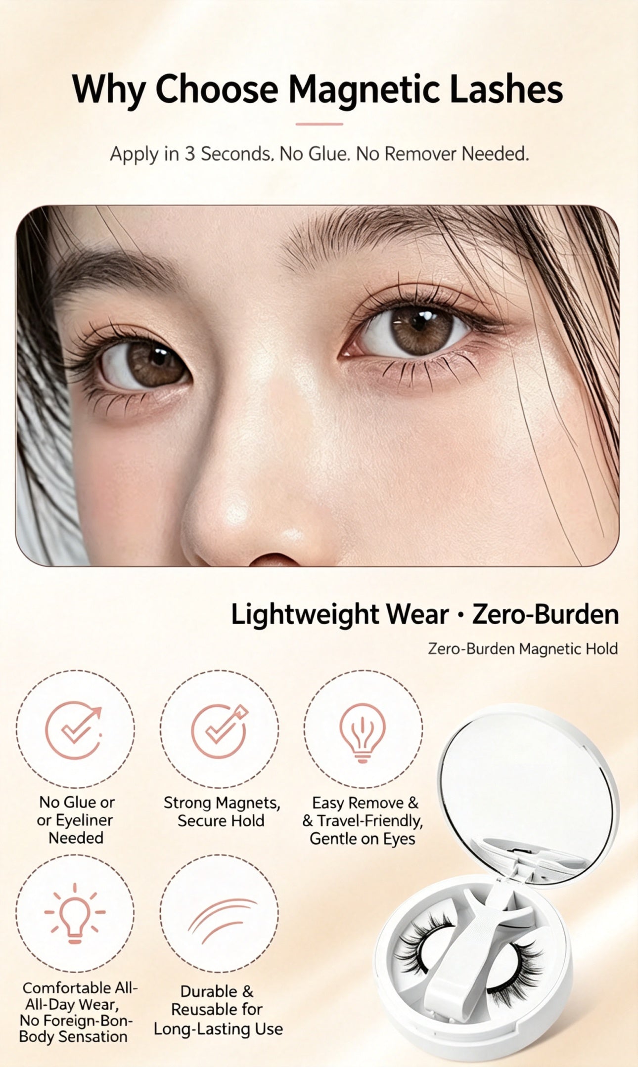 Soft Magnetic Eyelashes — Zero Glue, All-Day Hold, Travel Ready