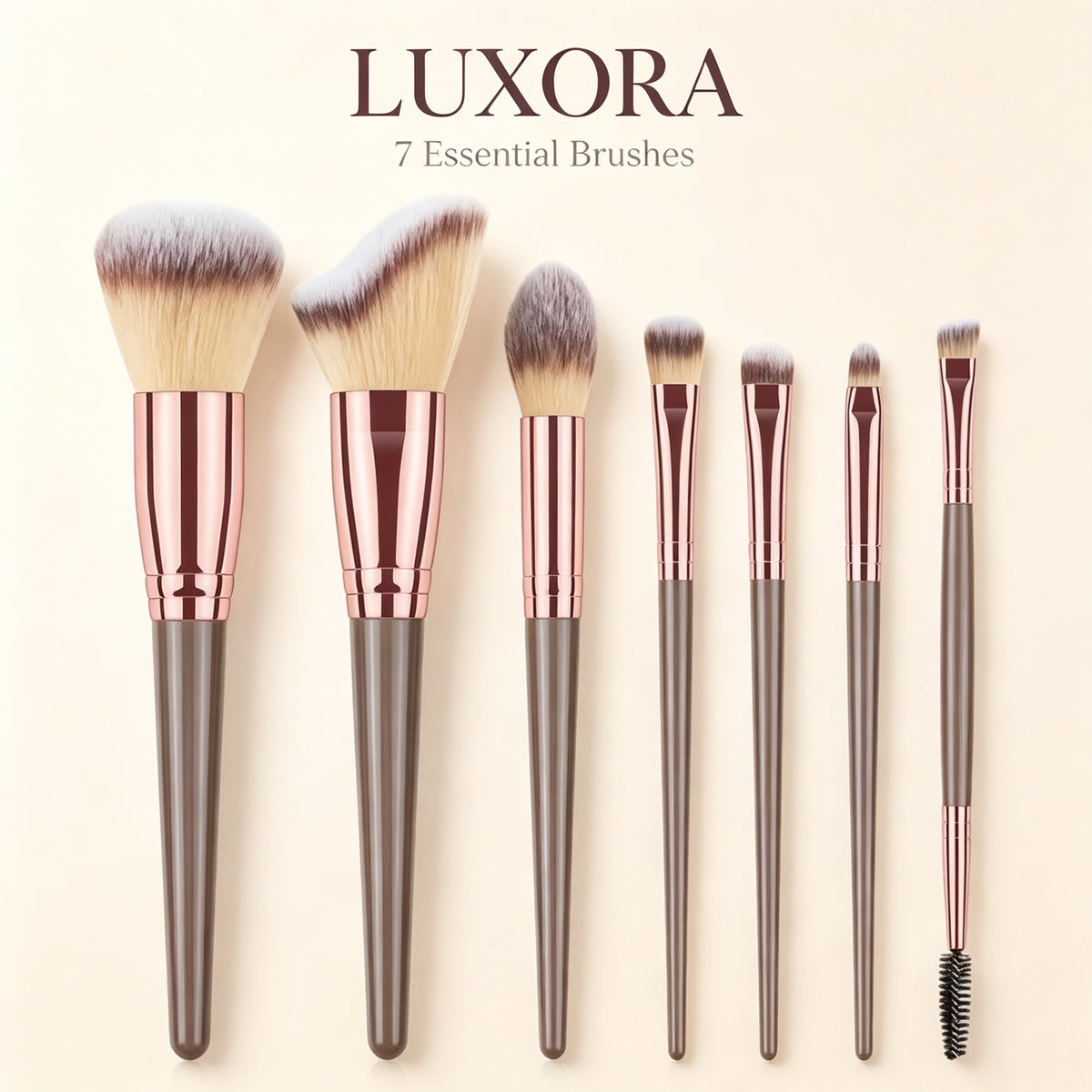 7-piece makeup brush set in OPP bag