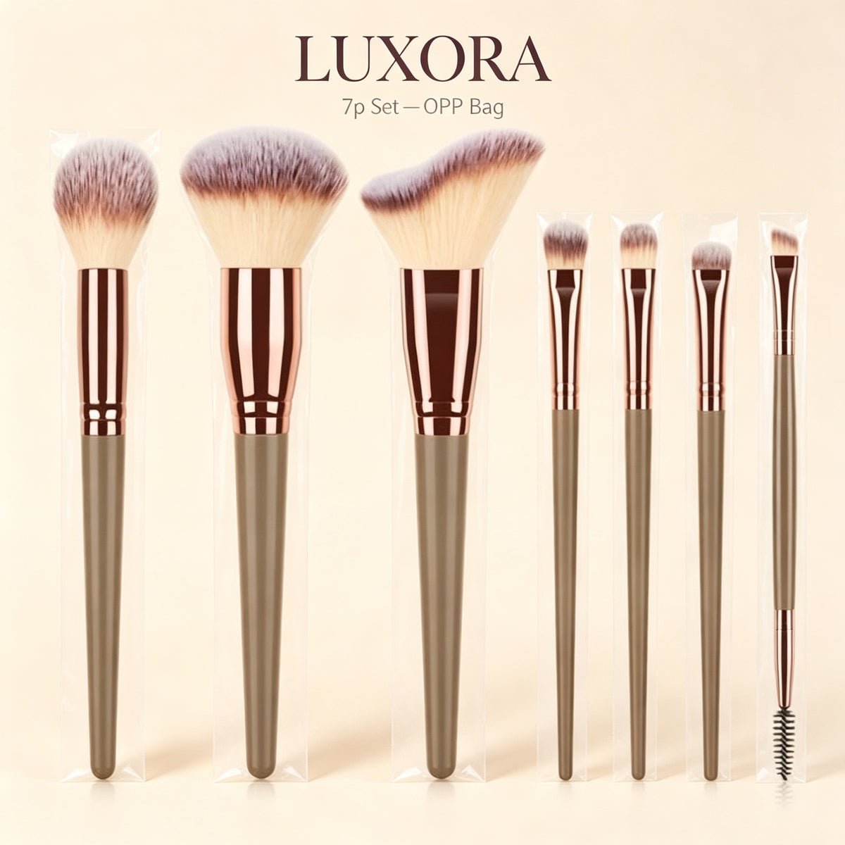 15-piece makeup brush set in OPP bag
