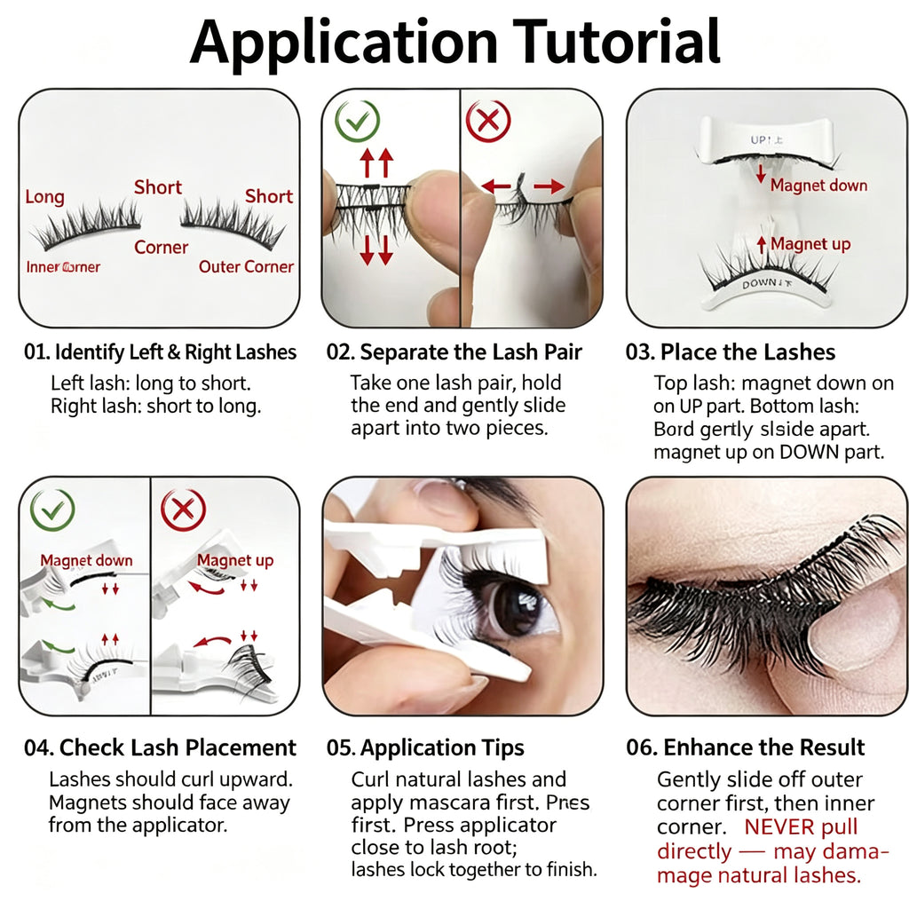 Reusable Magnetic Lashes - No Glue, Natural Look, All-Day Wear