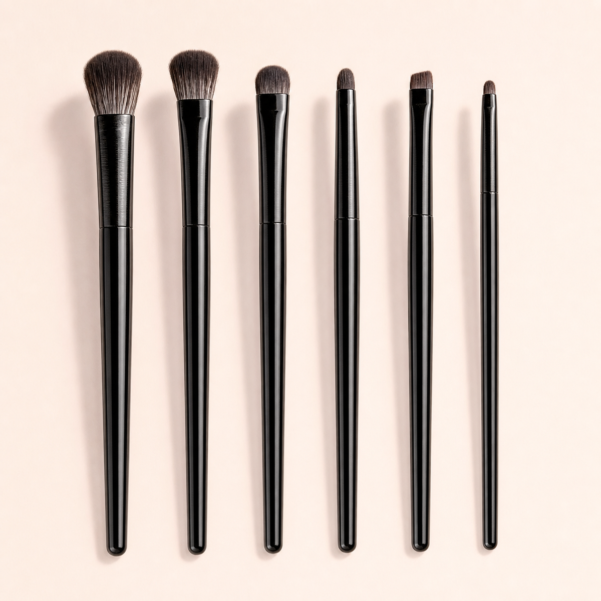 Pro Eye Makeup Brush Set — 5, 6 or 10 Pieces, Soft Synthetic, Black