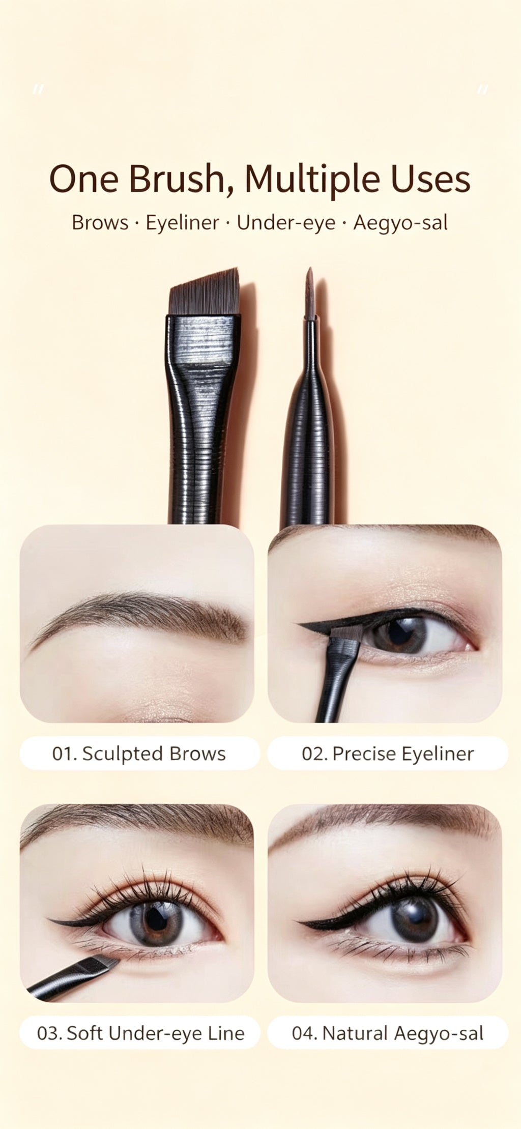 10Pcs Pro Eye Makeup Brush Set — Soft Synthetic, Black