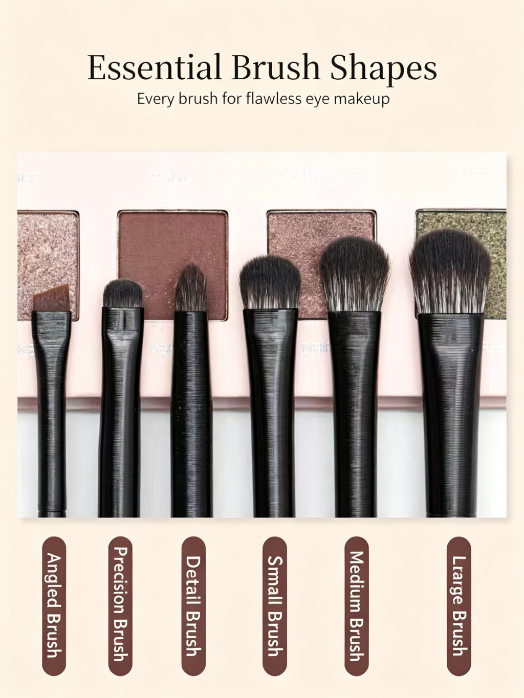 10Pcs Pro Eye Makeup Brush Set — Soft Synthetic, Black