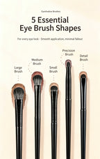 Pro Eye Makeup Brush Set — 5, 6 or 10 Pieces, Soft Synthetic, Black