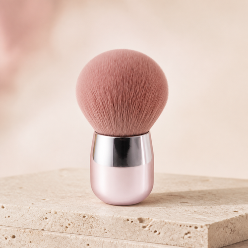 Halo Mushroom Powder and Blush Brush in pearl pink