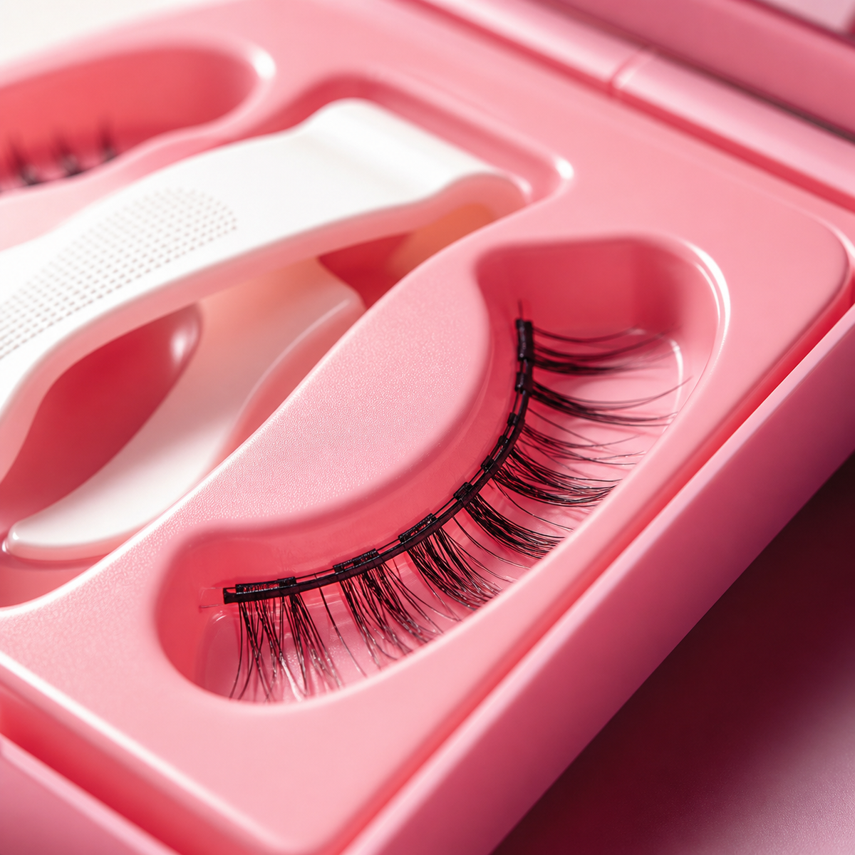 Magnetic lash fiber closeup