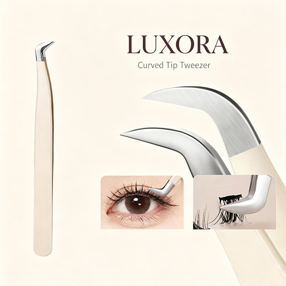 Curved-tip lash tweezer