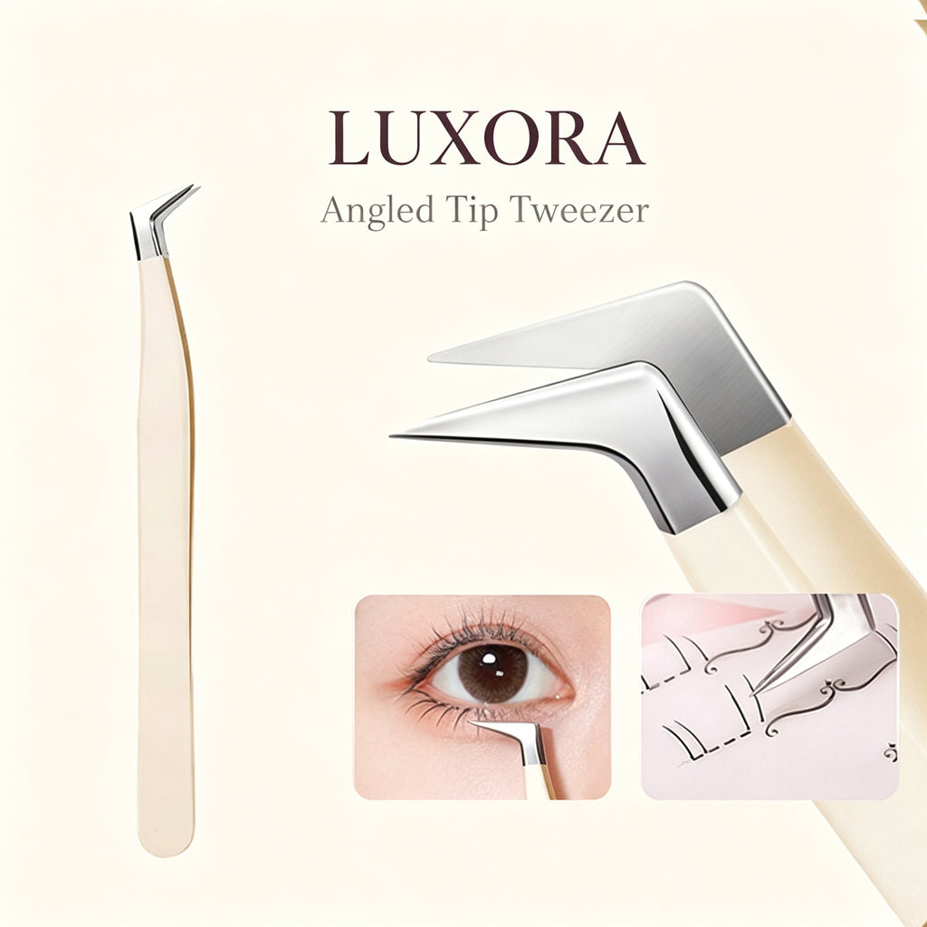 Angled-tip lash tweezer