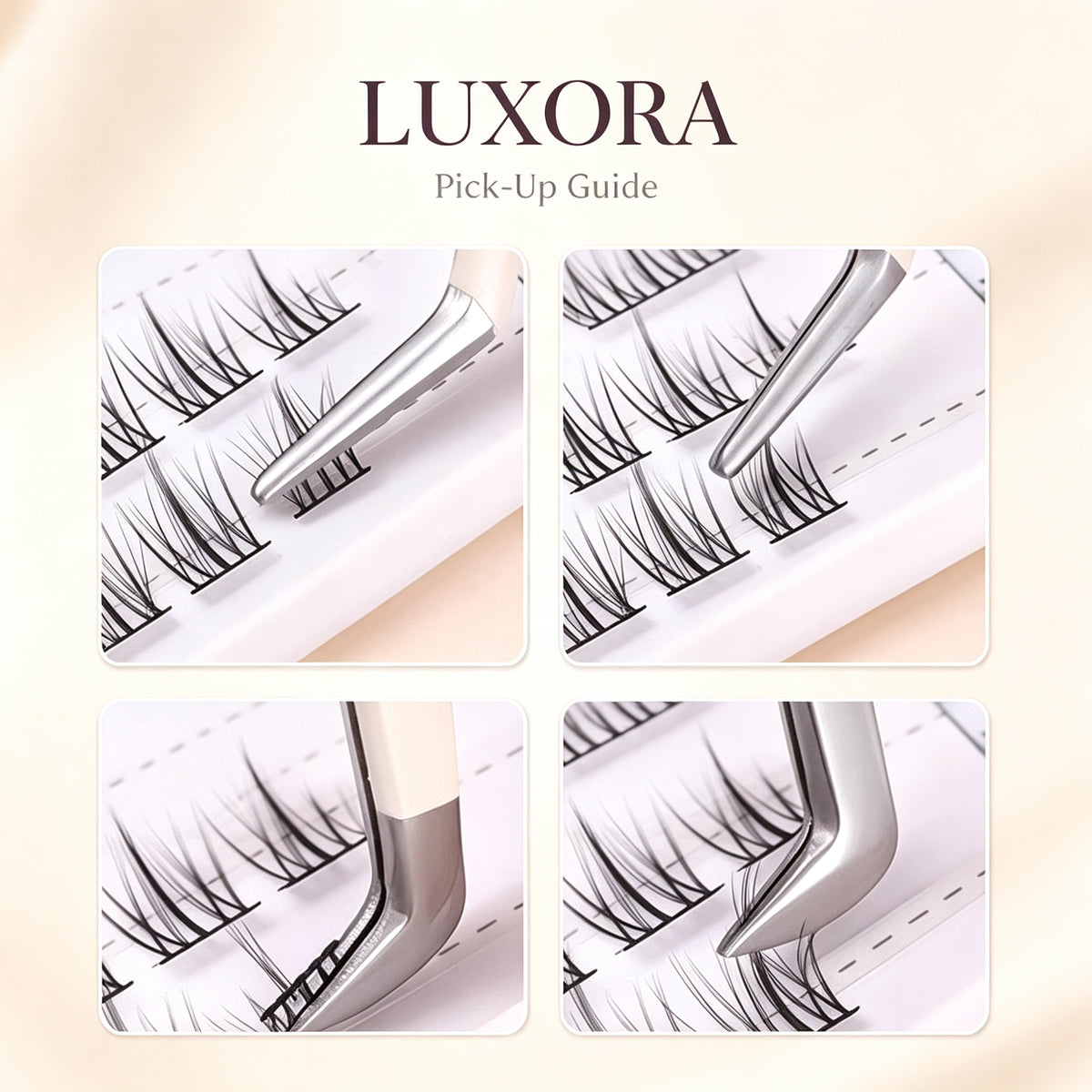Lash tweezer pickup guide
