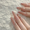 Champagne Veil press-on nail style
