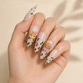 Leopard Charm Picnic press-on nail style