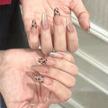 Leopard Nude Veil press-on nail style