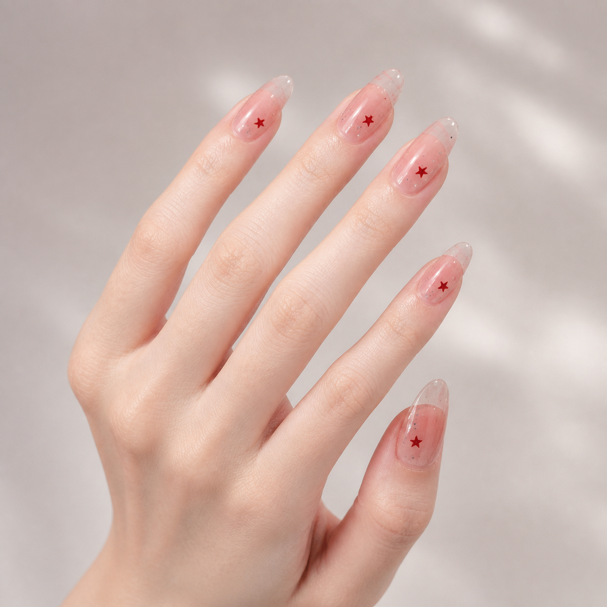 Starry Love press-on nails on hand