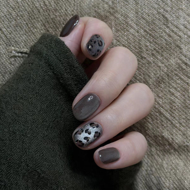 Slate Wildflower press-on nail style