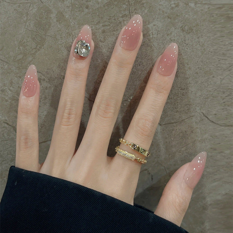 Stardust Blush press-on nail style