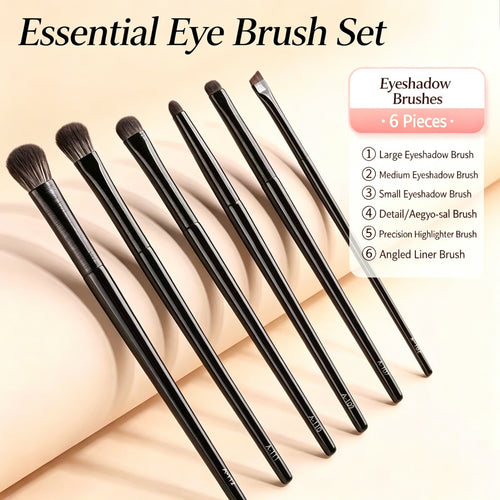 10Pcs Pro Eye Makeup Brush Set — Soft Synthetic, Black